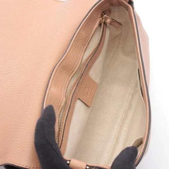 Gucci Shoulder Bag Soho Interlocking Beige Leather - Picture 3 of 6